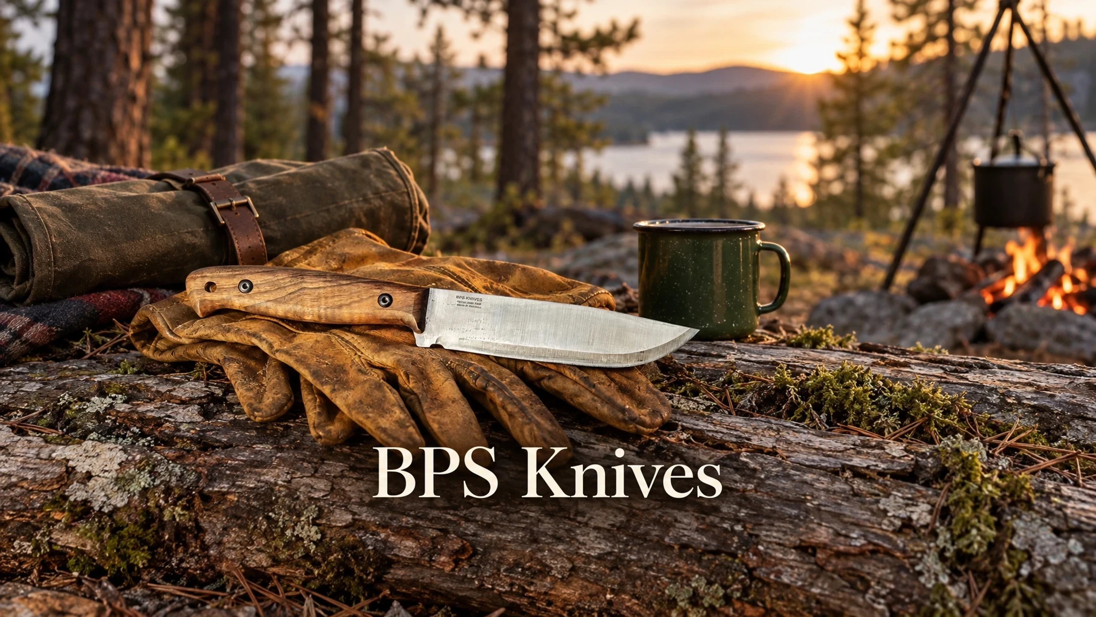 BPS Knives Adventurer CSHF at a forest campsite