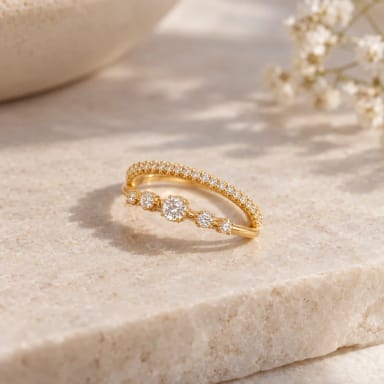 0.10CTW Round Brilliant Cut 6 Prong Perfect Wedding Band
