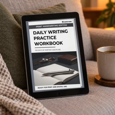 PRINT HANDWRITING - Daily Writing Practice E-Workbook by BASTION