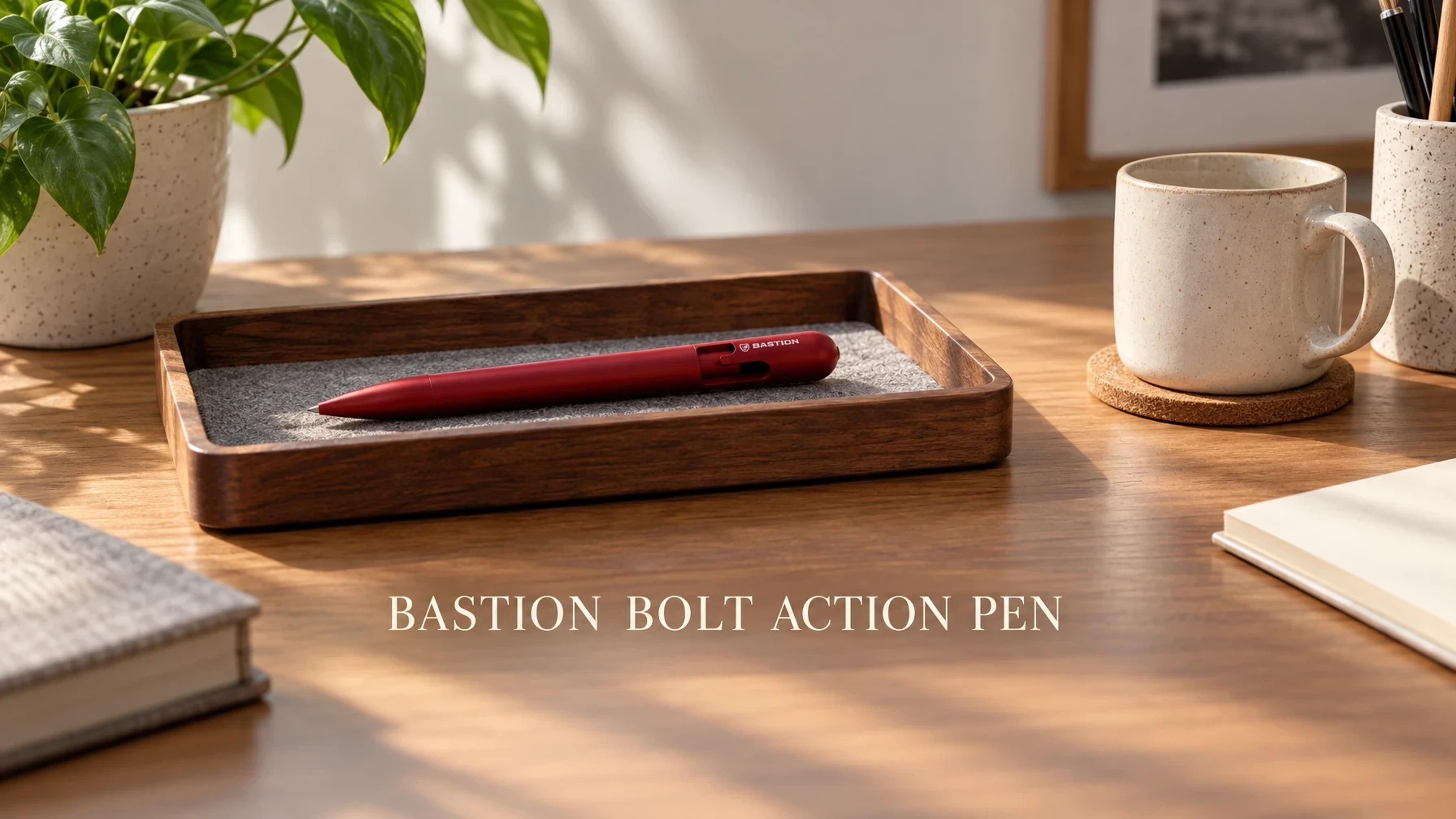 Aluminum - Bolt Action Pen by Bastion® on a bright desk