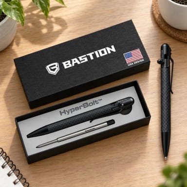 Carbon Fiber and Stainless Steel - Slim Bolt Action Pen by Bastion