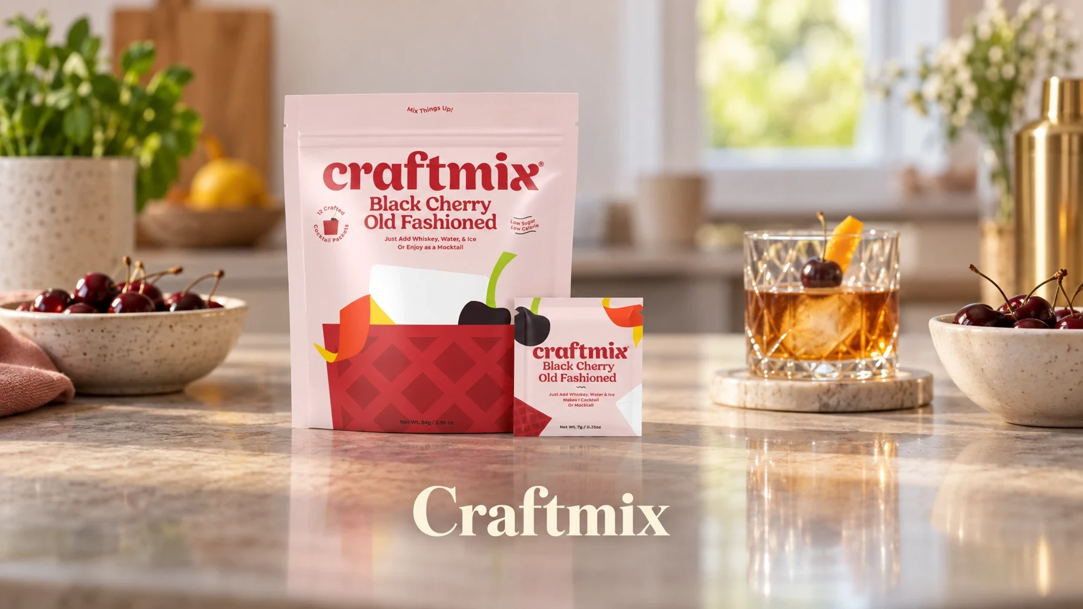 Craftmix Black Cherry Old Fashioned in a bright home