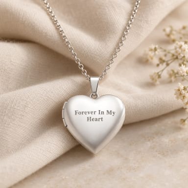 Custom Photo Engraved Neckalce Heart Pendant Exquisite Gift For Couple