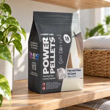 Power Pellets Detergent Pods: Free & Clear, 16ct (Case/24)