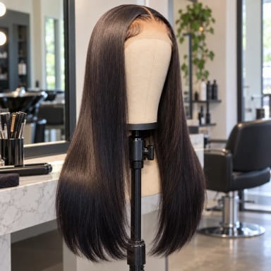 Flash Sale $149 Get 24inch Geeta Long Straight Hair 6x4 Pre-cut Lace Wig Pre Plucked Natural Hairline