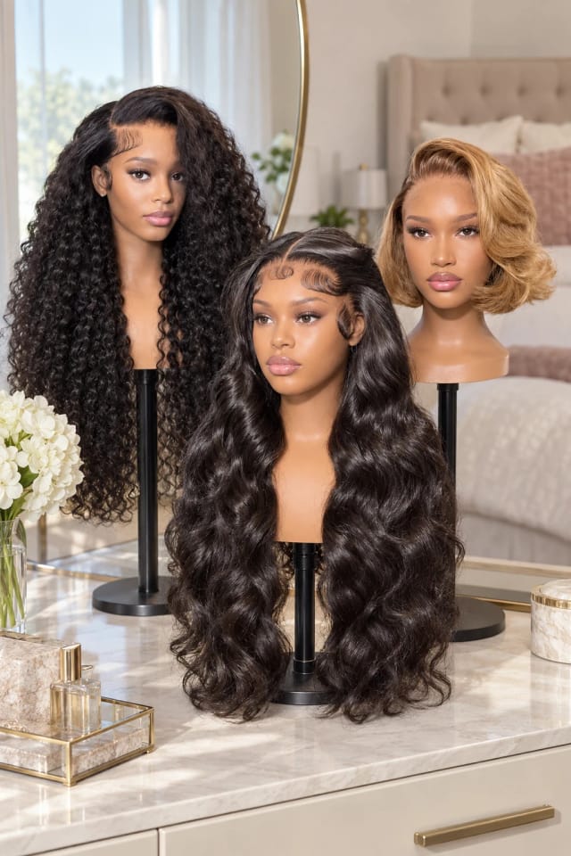 GeetaHair Long 13x4 Lace Front Loose Deep Wave Glueless Human Hair Wig Long Loose Wave Lace Wigs No Code Needed, $159 26Inch Curly 13x4 Lace Front Wig 100% Virgin Human Hair Wigs Black Curly Hair Pre Plucked Hairline Brand Day Flash Sale and #4/27 Colored Wigs Natural Wavy 13x4 Lace Front Human Hair