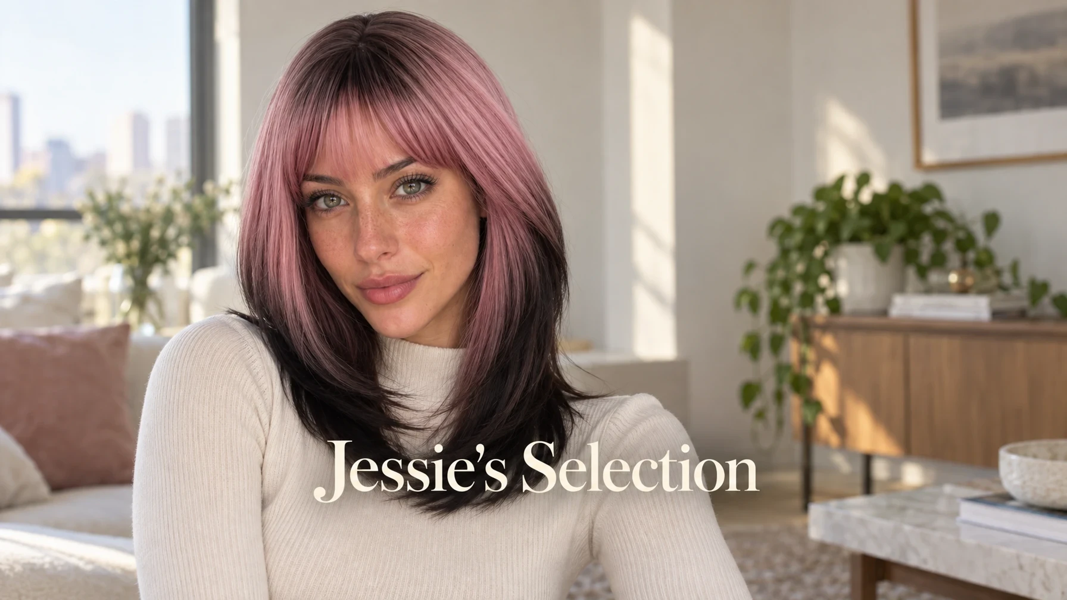 Jessie's Selection wig worn by Léa, Trovemont's virtual model (AI-generated)