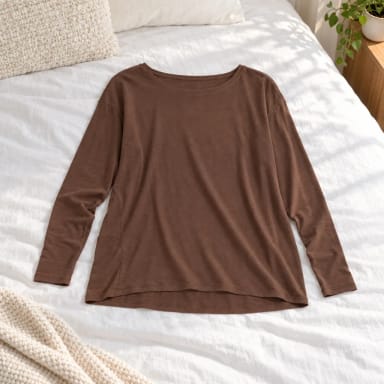 Pima Cotton Boat Neck Long Sleeve Shirts