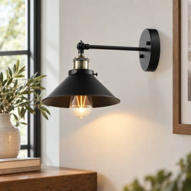 Hardwired Wall Sconce Set of 3,Black Industrial Vintage Wall Mounted Lights Sconces Wall Decor for Living Room Bedside Bedroom Indoor Doorway,Wall Lamp Fixture (E26 Bulbs NOT Included)