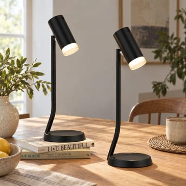 Cordless Table Lamps, Battery Operated Portable Table Light with Magnetic Adjustable Angle Head, 5000mAh Rechargeable Lamp with CCT Dimming for Patio Party Restaurant Dining Home 2 Packs