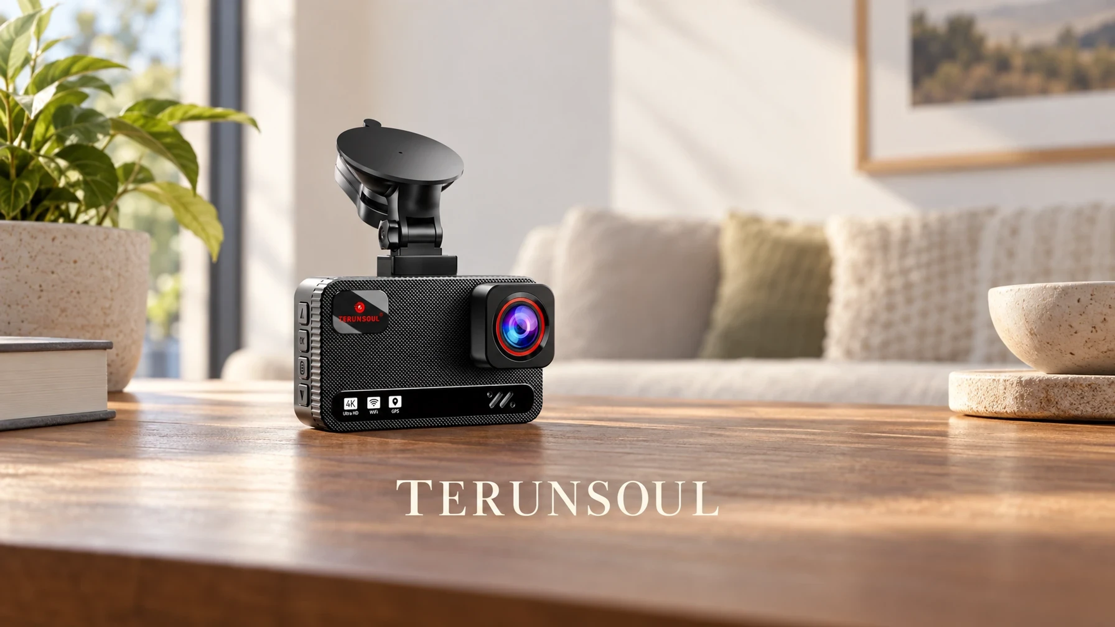 TERUNSOUL D016 4K Front Camera Dash Cam (No SD Card) on a clean desk