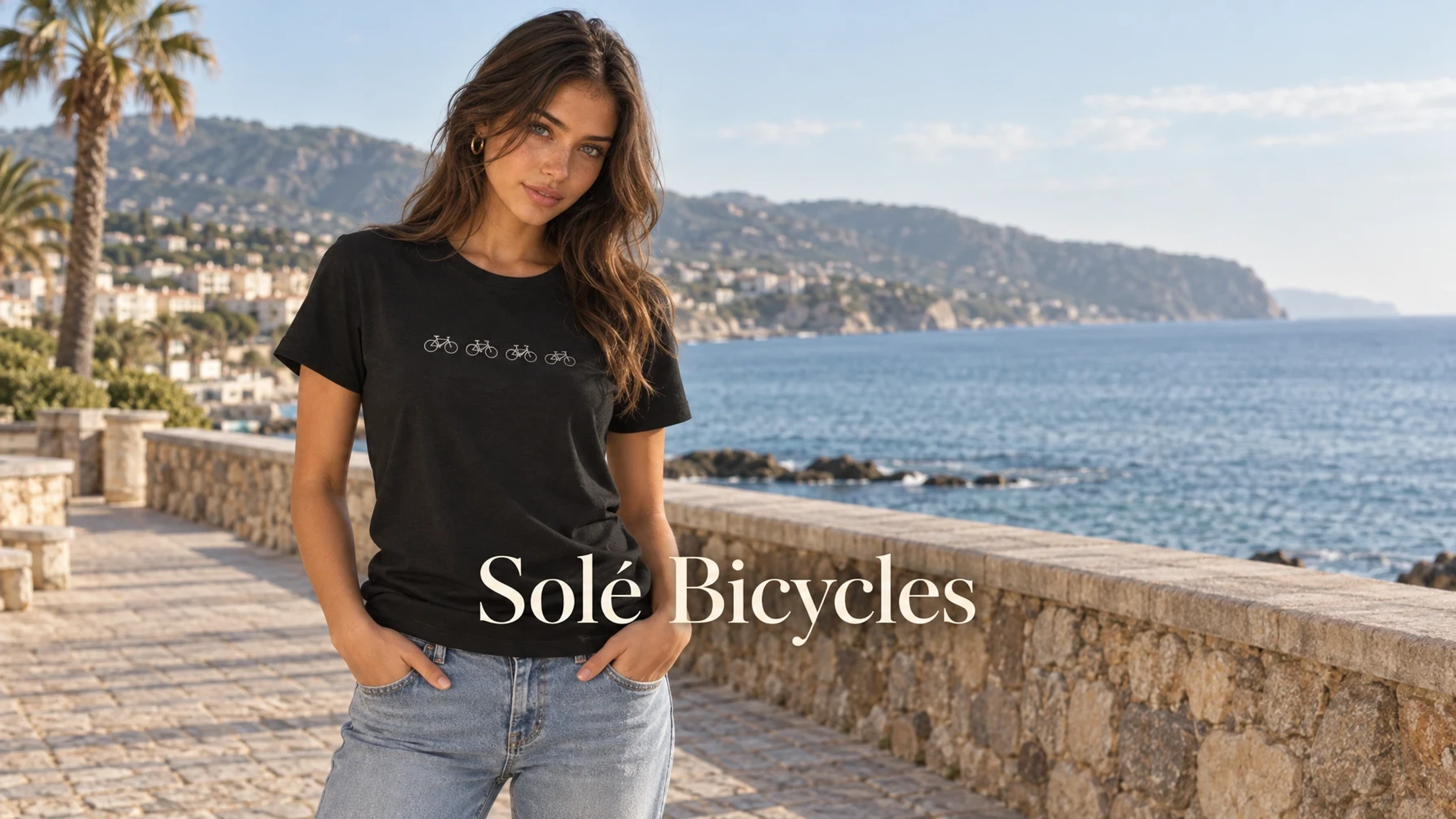 Solé Bicycles Lined Up - Mens Black Heather T-Shirt in a sunlit boutique
