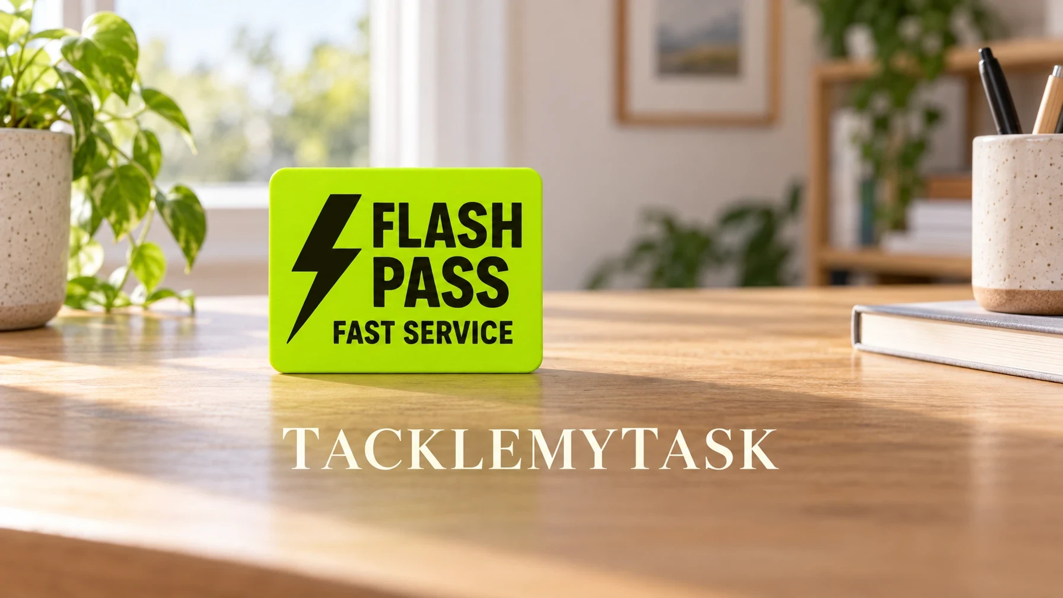 TACKLEMYTASK Flash Pass in a bright home