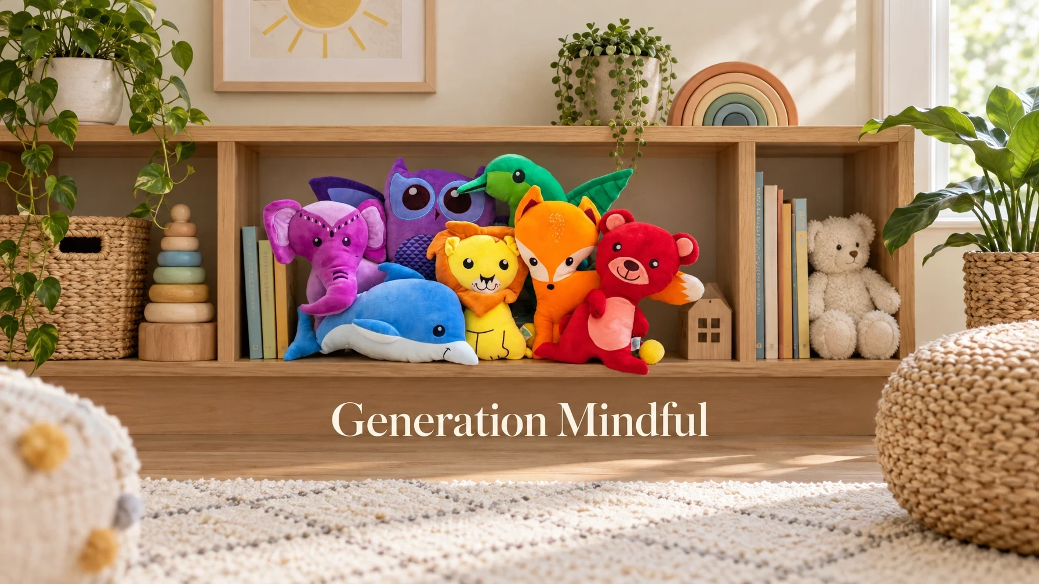 Generation Mindful SnuggleBuddies™ Emotions Plush in a bright living room