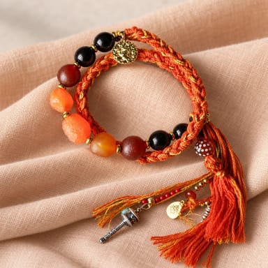 Leo Flame-Weaved Radiance Bracelet – Orange & Gold