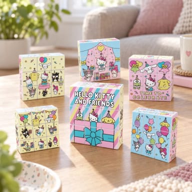 PicassoTiles Hello Kitty and Friends 9pc Magnetic Puzzle Cubes