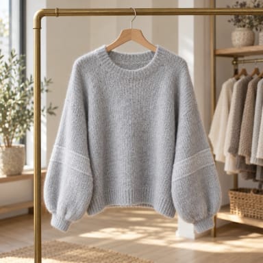 Warm Feelings- 3/4 Balloon Sleeve Sweater