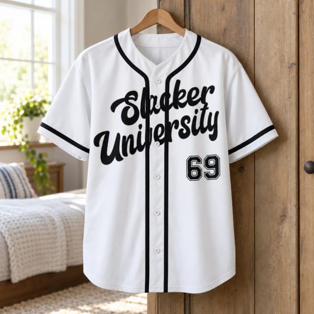 Slacker University Baseball Jersey White