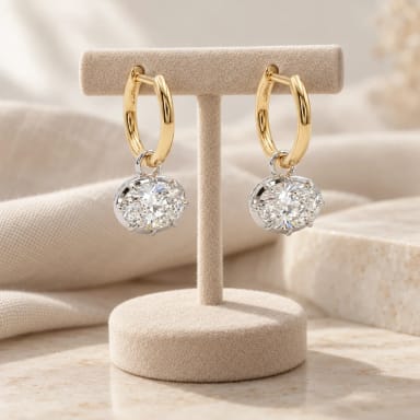 The Infinite Oval Lab-Grown Diamond Detachable Earrings, 14K Gold