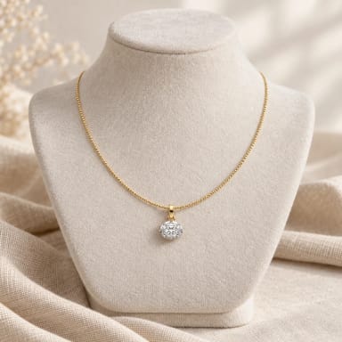 2 ct & 3 ct Oval Lab Diamond Pendants with Chain Options, 14K/18K Gold