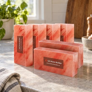 Himalayan Salt Bricks 8″ x 4″ x 2″ Pack of 50 With Free 2 Saltite