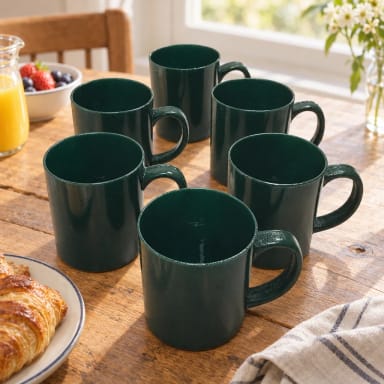 SMASHProps Breakaway Green Coffee Mug - 6 PIECE - DARK GREEN opaque