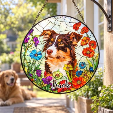 Personalized Stained Glass Pet Photo Suncatcher