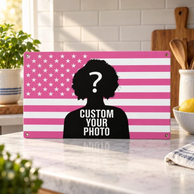 Yazv Custom American Tapestry Flag with Picture