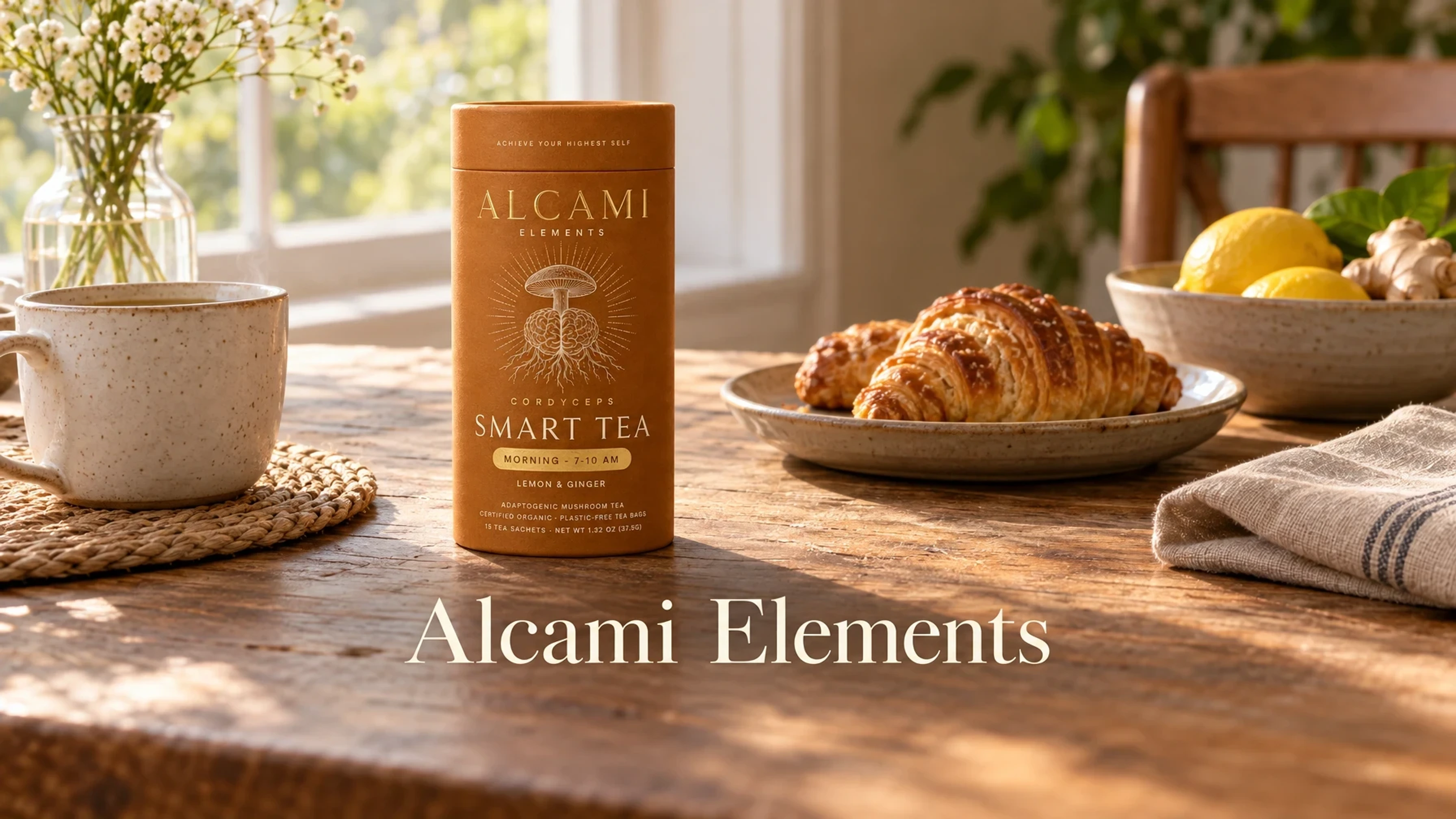 Alcami Elements Tea Morning on a set table