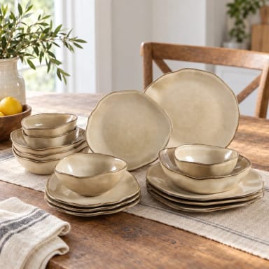 Crema 16-Piece Organic Dinnerware Set