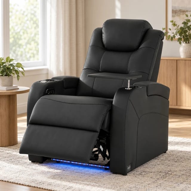 comfiroom Simple Style Home Theater Seating – Leather Recliner Sofa, 1-Seat