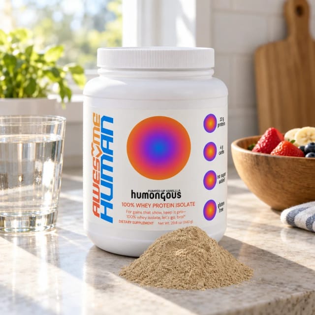 Awesome Human Humongous, 100% Whey Protein Isolate, Vanilla